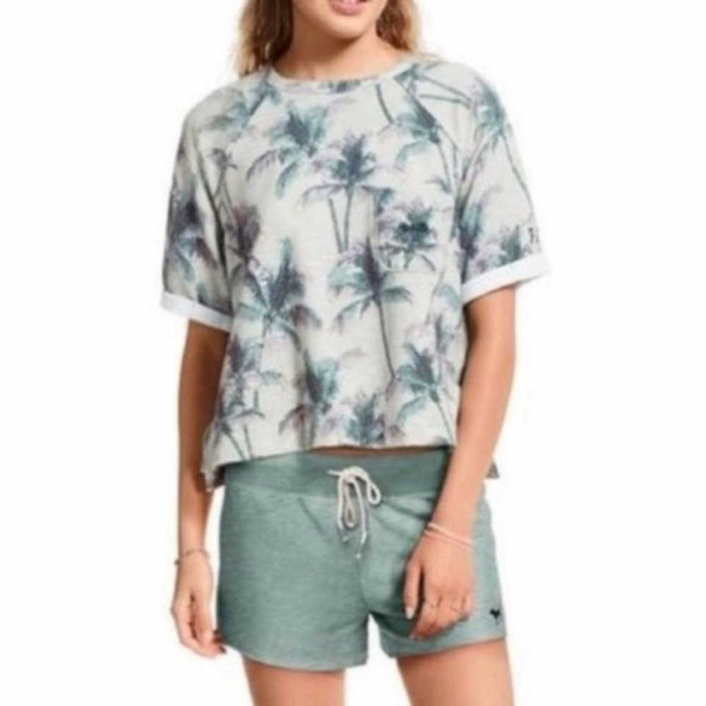 🌞 PINK Victoria Secret "No Bad Rays" Palm Tree T, XS